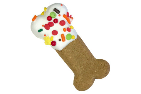 Halloween - Hand Decorated Molasses - Fall 2.5" Small Bones - Dog Treat - Assorted Bones - 4 Pack