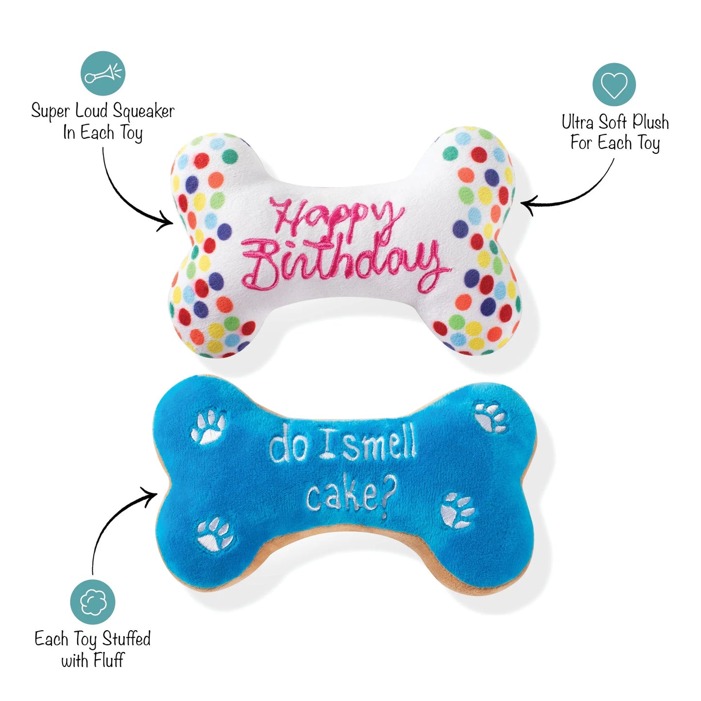Bone A-Pet-Treat Plush Dog Toy - 2 Options