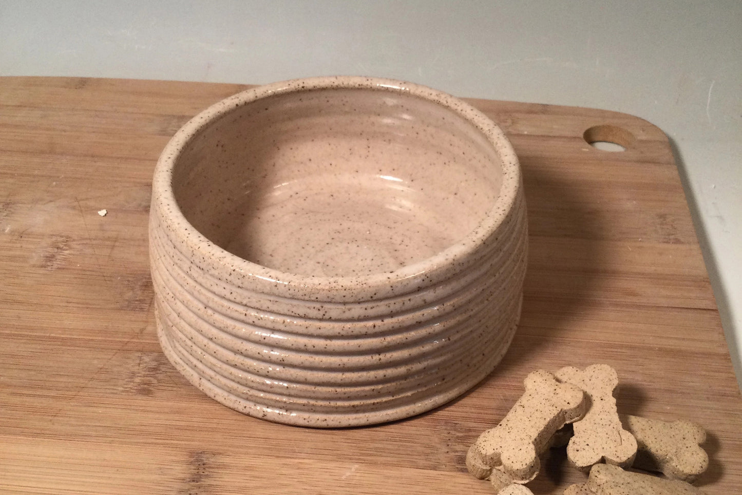 Pet Bowl Minimalist Stoneware Style - 2 sizes - 2 Colors