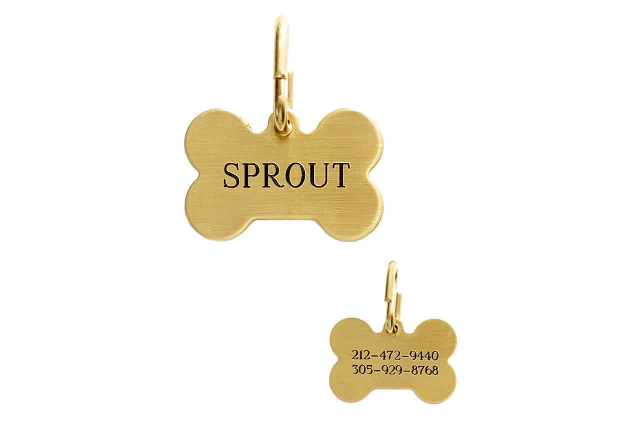 Brass Bone-Shaped Dog Tag - Main Image