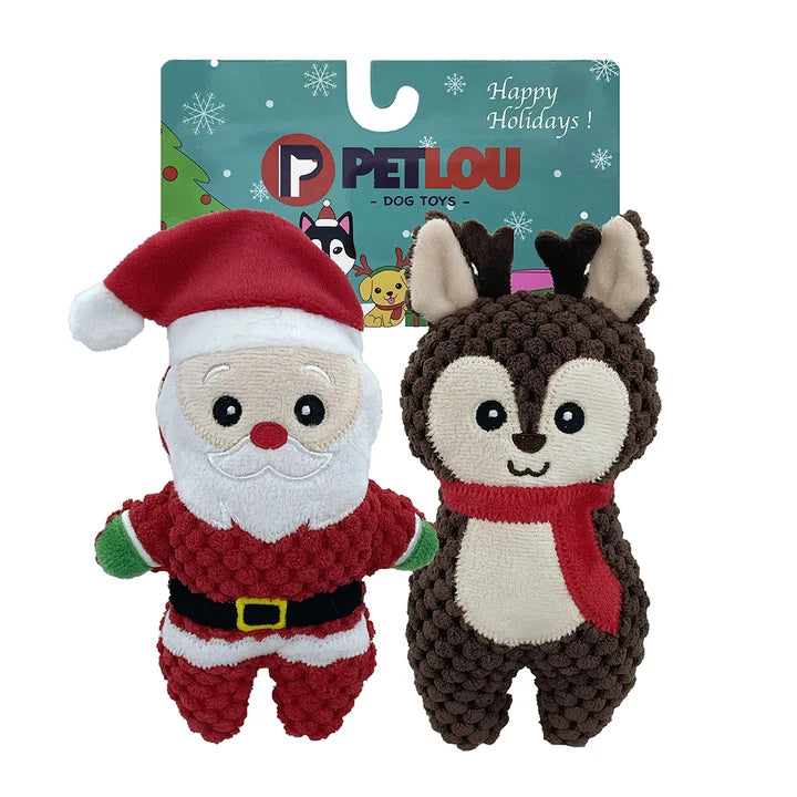 Christmas - 6" Single - Santa or Reindeer - Dog Toy