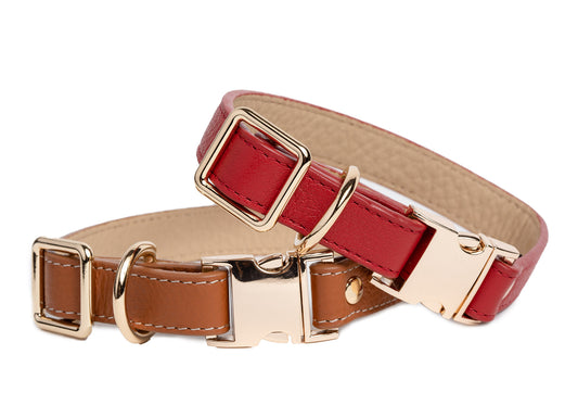 Dog Collar - Canine Styles Fine Leather Buckle Collar - 3 Color Options
