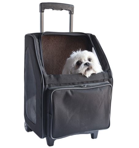 Travel Dog Rio Carrier - On Wheels Puppy Bag Black