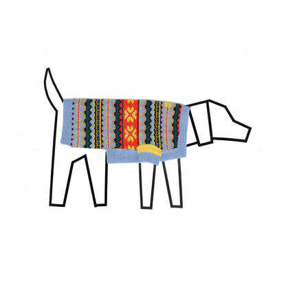 Fairisle Blue Floral Sweater | Dog Sweater