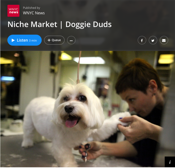 6/12 - WNYC News Names Canine Styles as the Go-to Groomers for Dogs with Pizzazz!