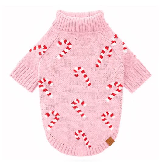 Christmas - Holiday - Pink Candy Canes Dog Sweater