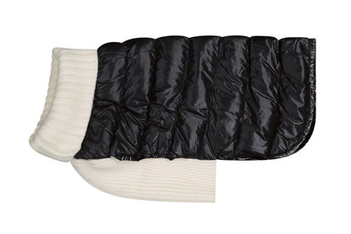 Cashmere/Down - Dog Sweater - Lilly Bird Puffer Sweater - Black/White