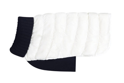 Cashmere/Down - Dog Sweater - Lilly Bird Puffer Sweater - White/Black