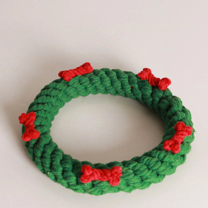 Christmas - Handmade Xmas Rope Ring - Dog Chew Toy