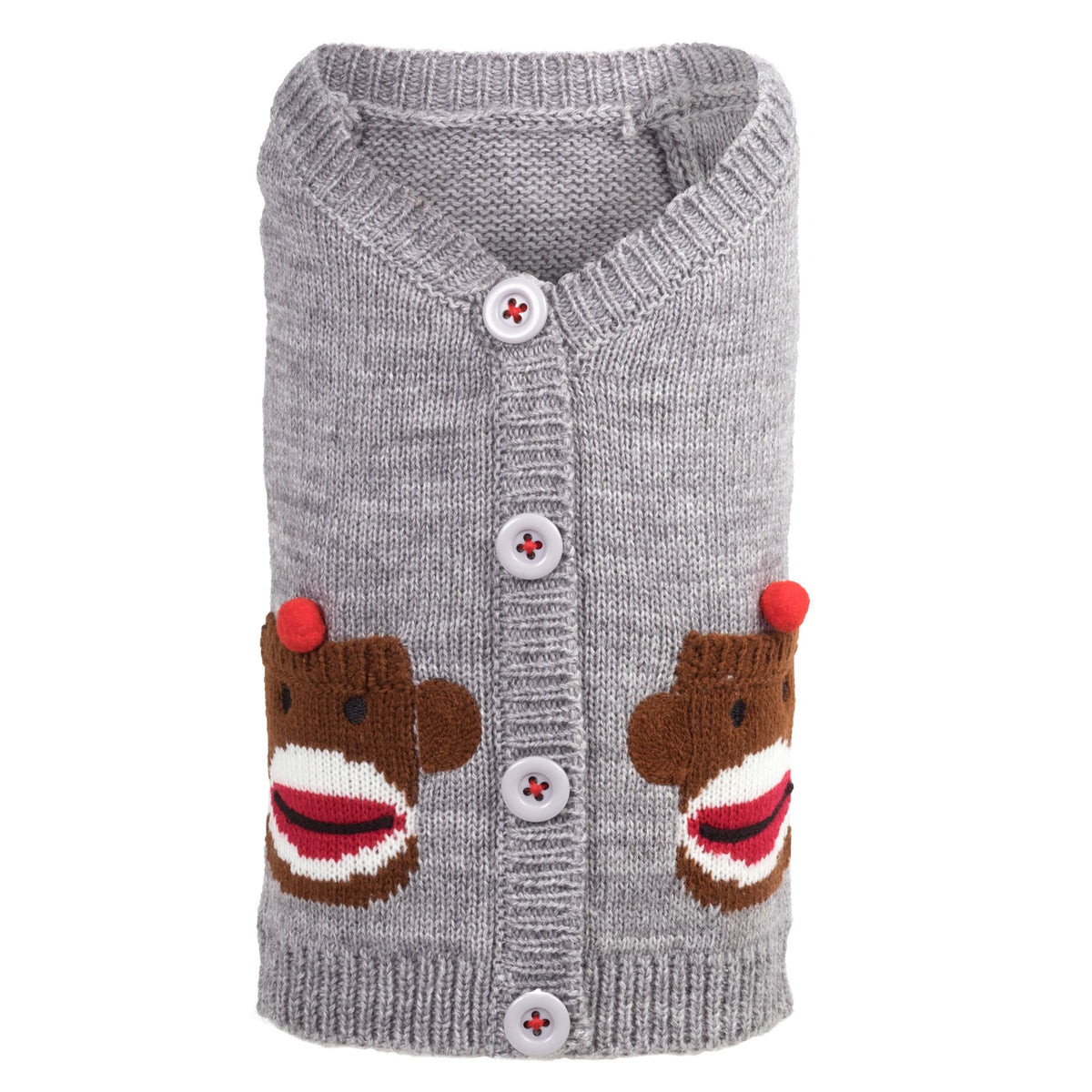 Sock Monkey Cardigan - Dog Sweater