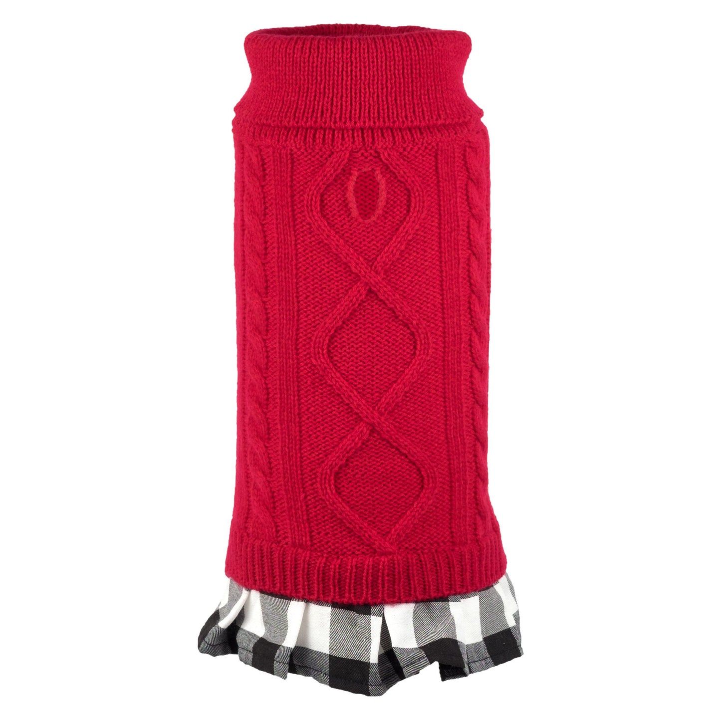 Turtleneck Dog Dress - Red - Dog Sweater