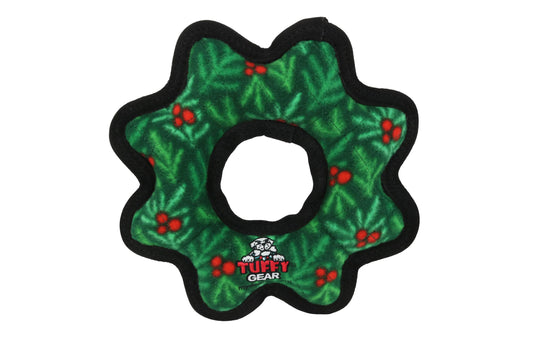 Christmas - Tuffy Holiday Medium Gear Ring Wreath - Durable Dog Toy