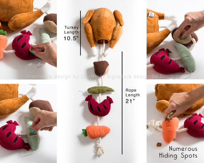 Holiday Turkey Snuffle Dog Toy-3 in 1 Hide and Seek Toy