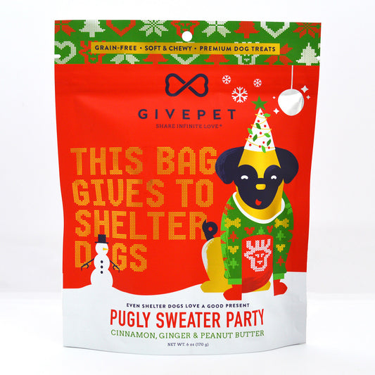 Christmas - Holiday Dog Treats Pugly Sweater Party 6 Oz.