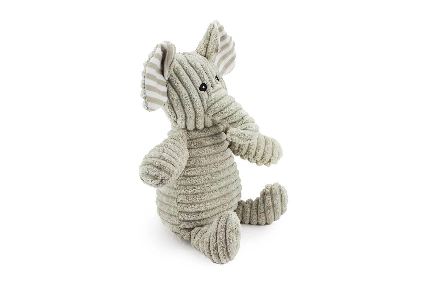 Dog Toy - Corduroy 9" Elephant w/ Squeaker, Crinkle - Dog Toy