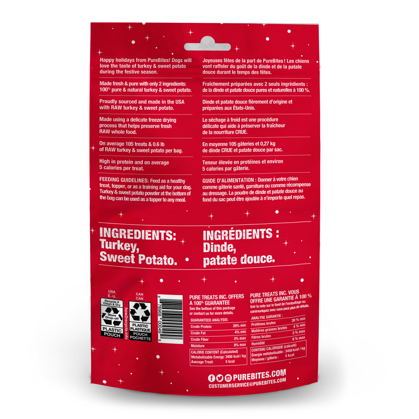 Holiday Treats - Turkey and Sweet Potato Snacks - Dog