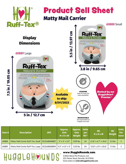 Dog Toy - Latex Matty Mail Carrier Ruff-Tex® Ball - 2 Sizes
