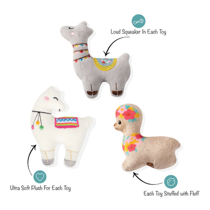 Llama Love You Forever - Mini Plush Dog Toy - 3 Color Options