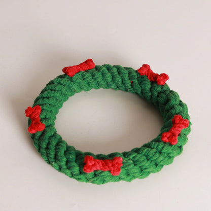 Christmas - Handmade Xmas Rope Ring - Dog Chew Toy