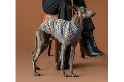 Dog Sweater - Grey Hexagon Alpaca Dog Sweater