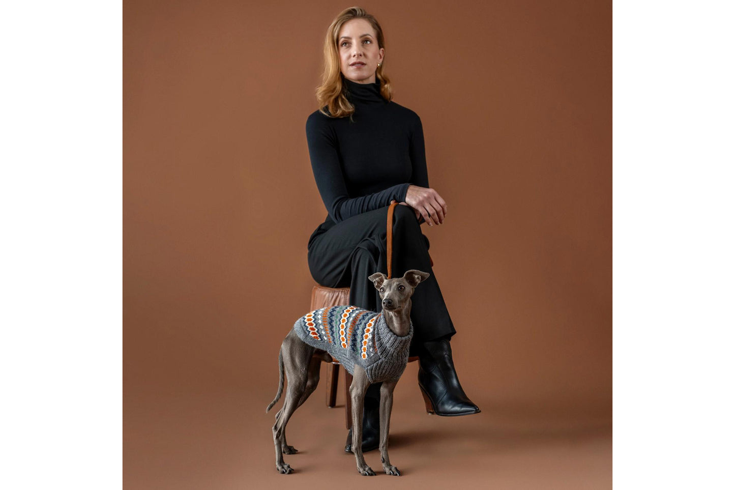 Dog Sweater - Grey Hexagon Alpaca Dog Sweater