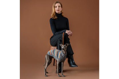 Dog Sweater - Grey Hexagon Alpaca Dog Sweater