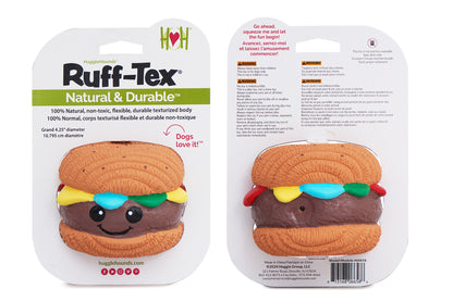 Big Buns Foodies Hamburger Ruff-Tex Latex Ball - Dog Toy