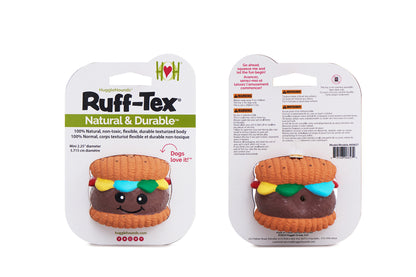 Big Buns Foodies Hamburger Ruff-Tex Latex Ball - Dog Toy