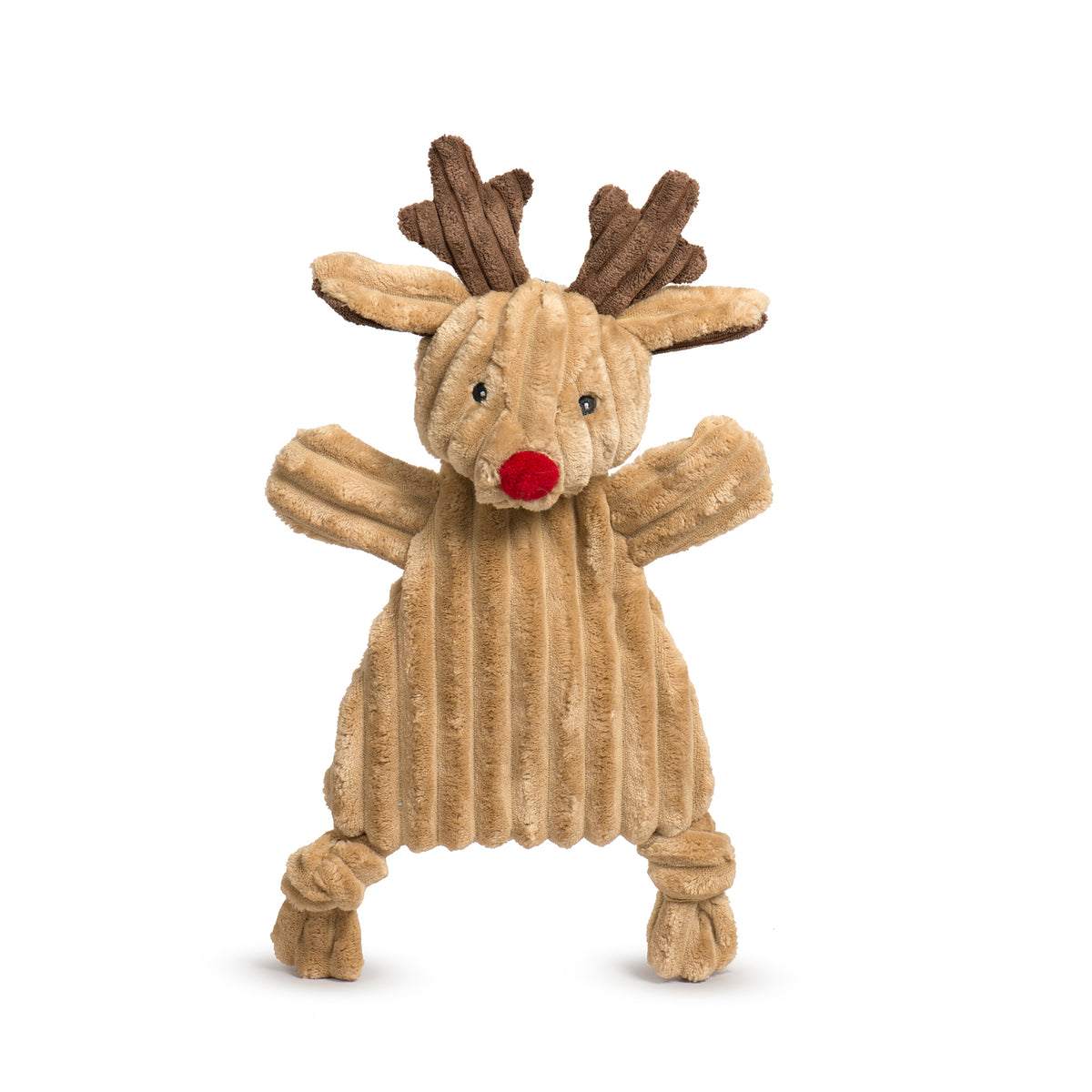 NEW - Christmas - HuggleFlatties Rudy Reindeer Plush Dog Toy - 2 Sizes