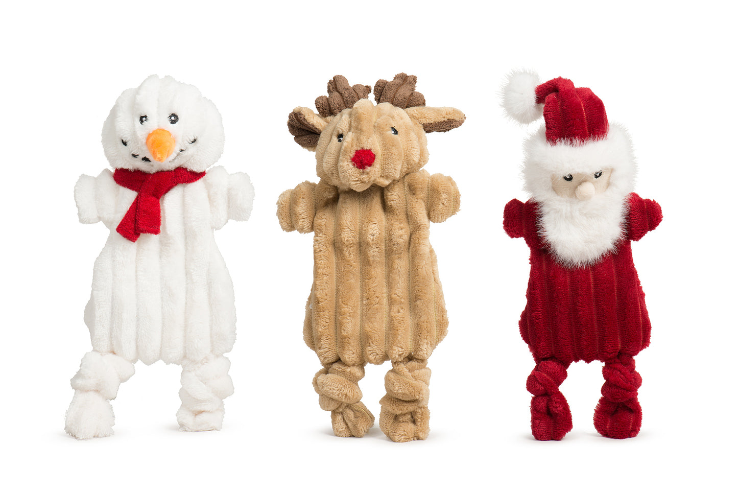 Christmas - Classic Collection HuggleFlatties - St. Nick, Rudy and Snowman - Dog Toy
