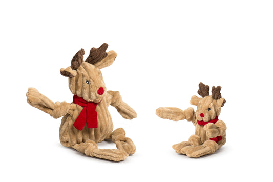 Christmas - Rudy Reindeer Knottie Durable Plush Dog Toy - 2 Sizes