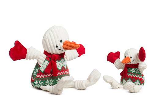 Christmas - Wintergreen Collection Durable, Plush Snowman Knottie - 2 Sizes