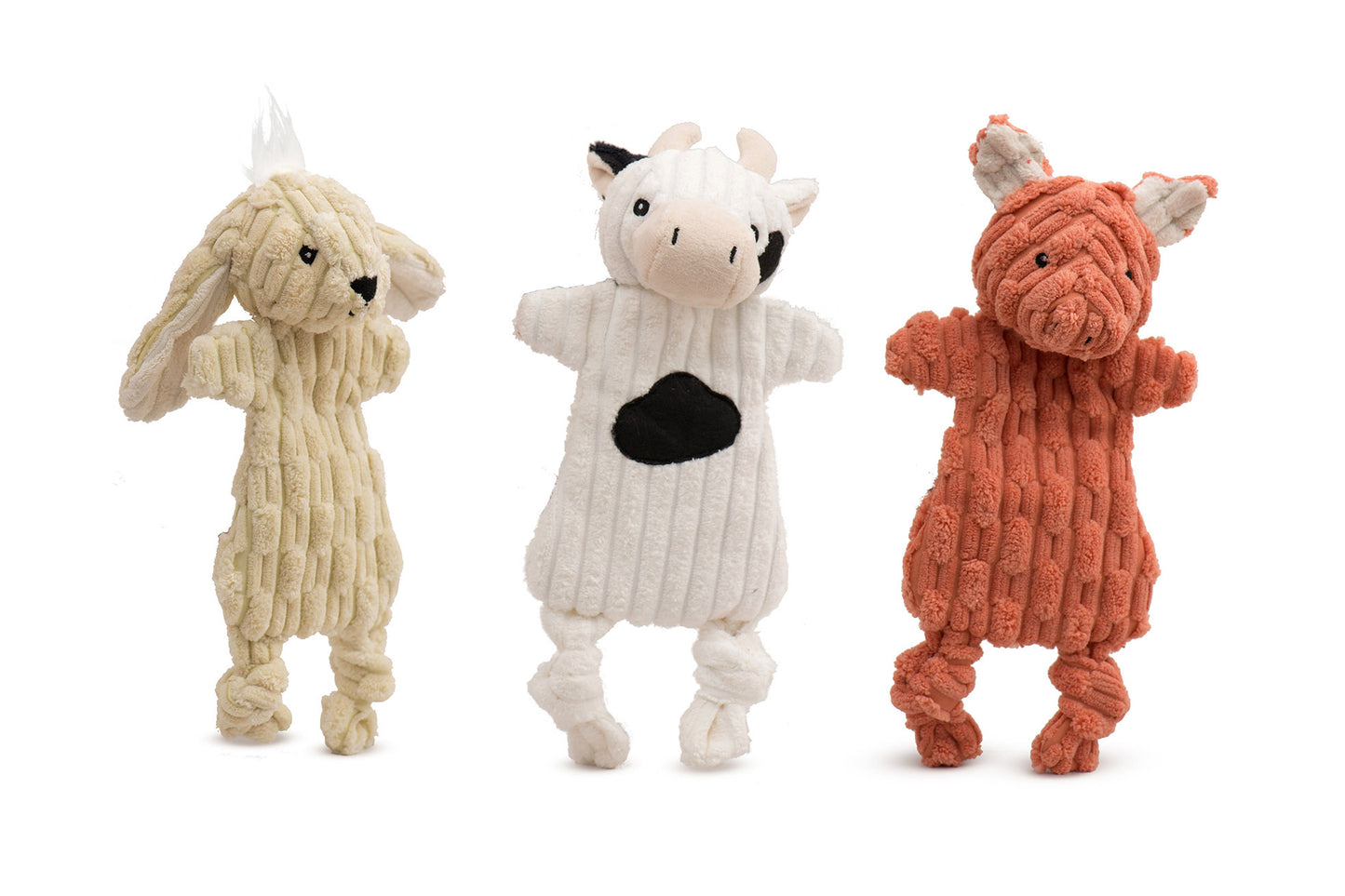 Dog Toy - Barnyard HuggleFlatties Durable Plush Dog Toys - 3 Options