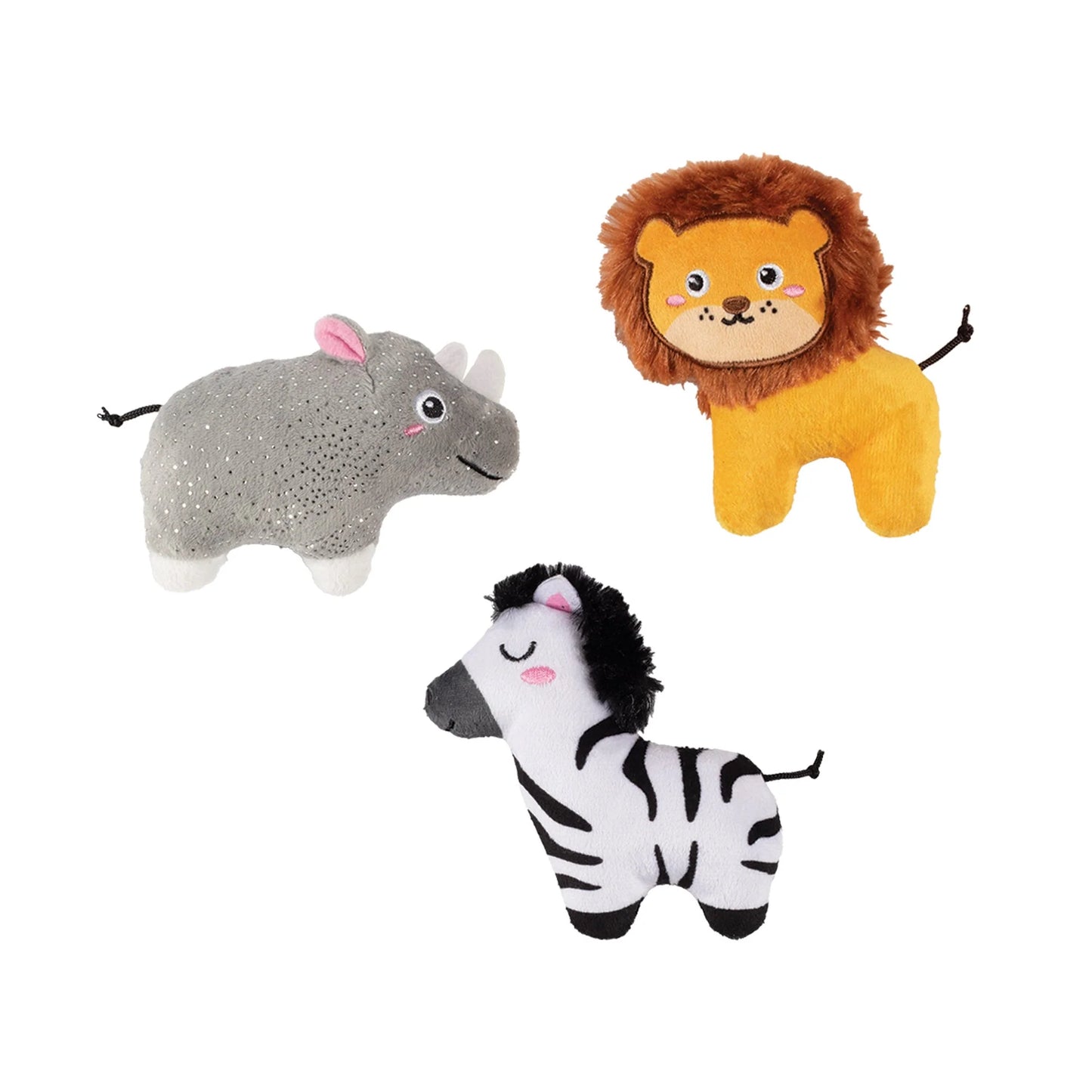 Dog Toy - Meet Me At The Zoo Mini Plush Dog Toys - 3 Options