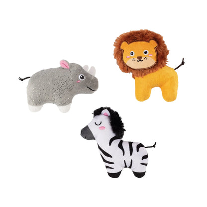 Dog Toy - Meet Me At The Zoo Mini Plush Dog Toys - 3 Options