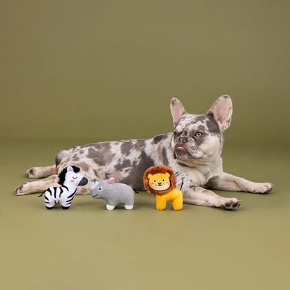 Dog Toy - Meet Me At The Zoo Mini Plush Dog Toys - 3 Options