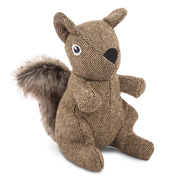 Tweed Squirrel Plush Dog Toy