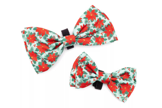 Green Poinsettias Bow Tie