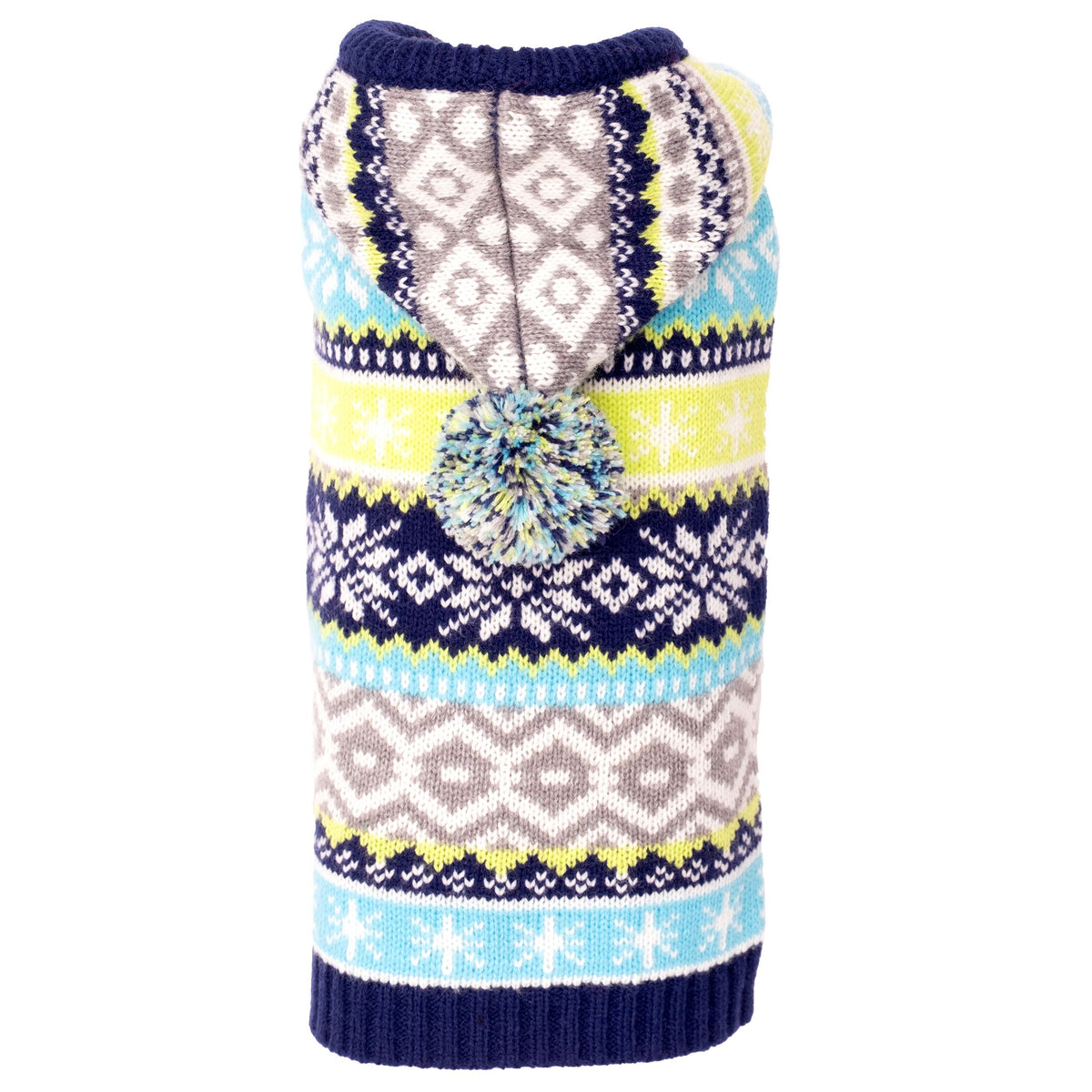 Fairisle Hoodie Sweater - Dog Sweater - Blue
