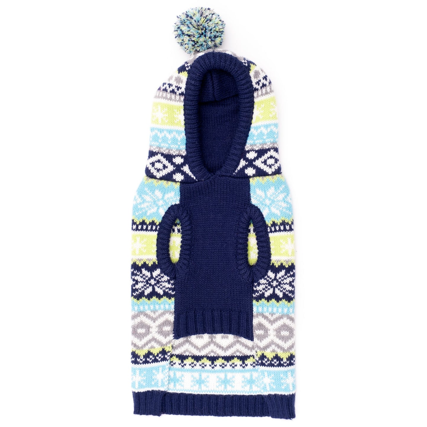 Fairisle Hoodie Sweater - Dog Sweater - Blue