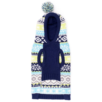 Fairisle Hoodie Sweater - Dog Sweater - Blue