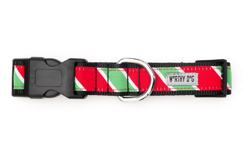 Christmas - Holiday Collar - Stripe Dog Collar