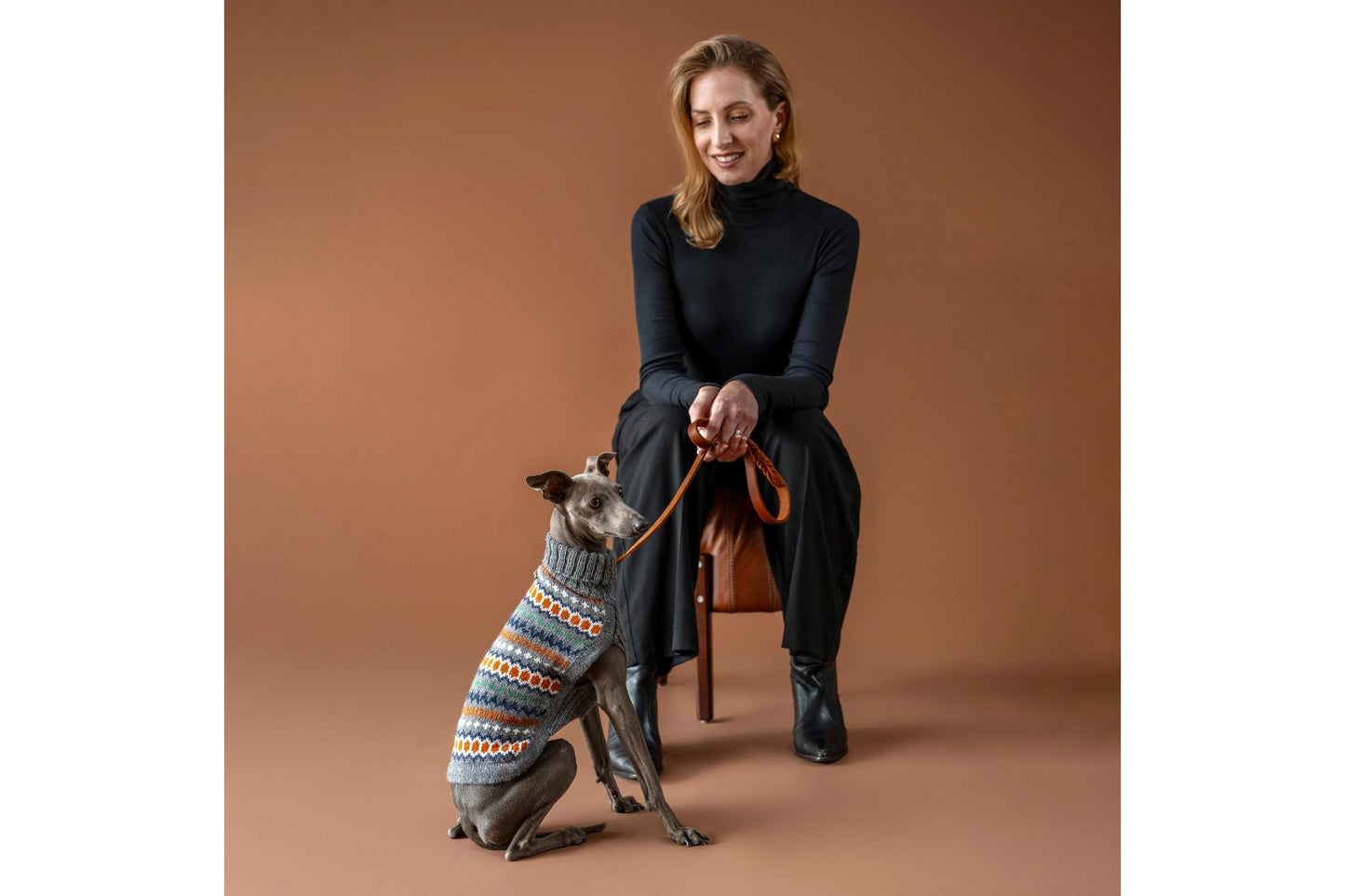 Dog Sweater - Grey Hexagon Alpaca Dog Sweater