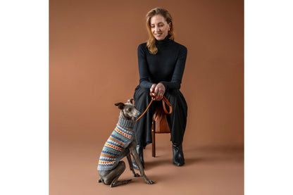 Dog Sweater - Grey Hexagon Alpaca Dog Sweater