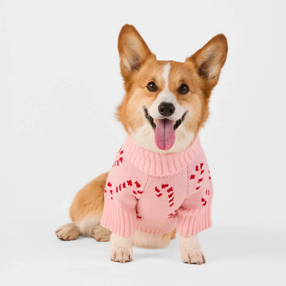 Christmas - Holiday - Pink Candy Canes Dog Sweater
