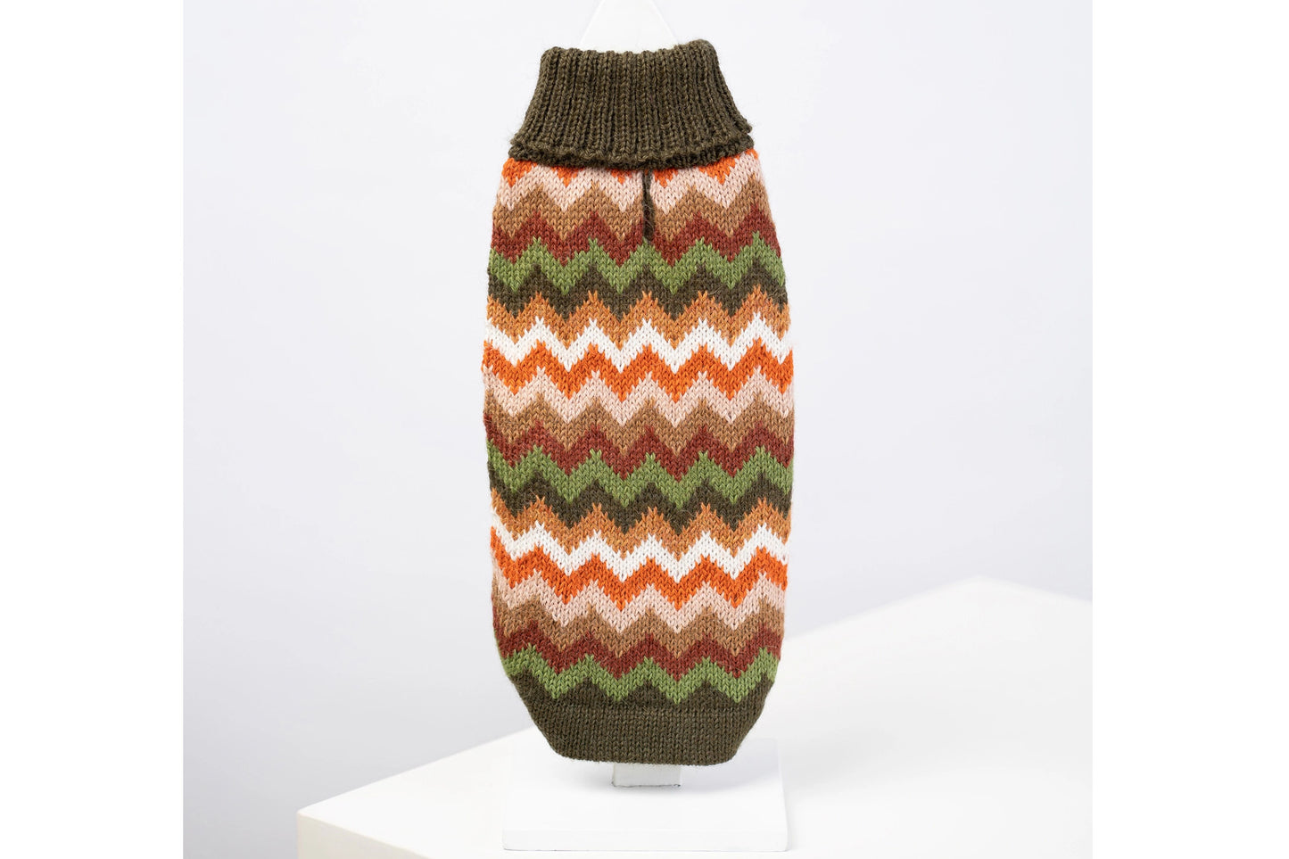 Dog Sweater - Forest Chevron Knit Alpaca Dog Sweater