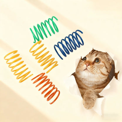 Colorful Spring Cat Toy - Bounce Ball Pet Toy - Pack of 5