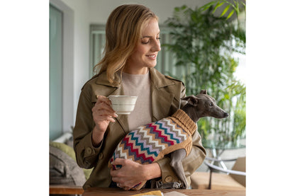 Dog Sweater - Camel Chevron Knit Alpaca Dog Sweater