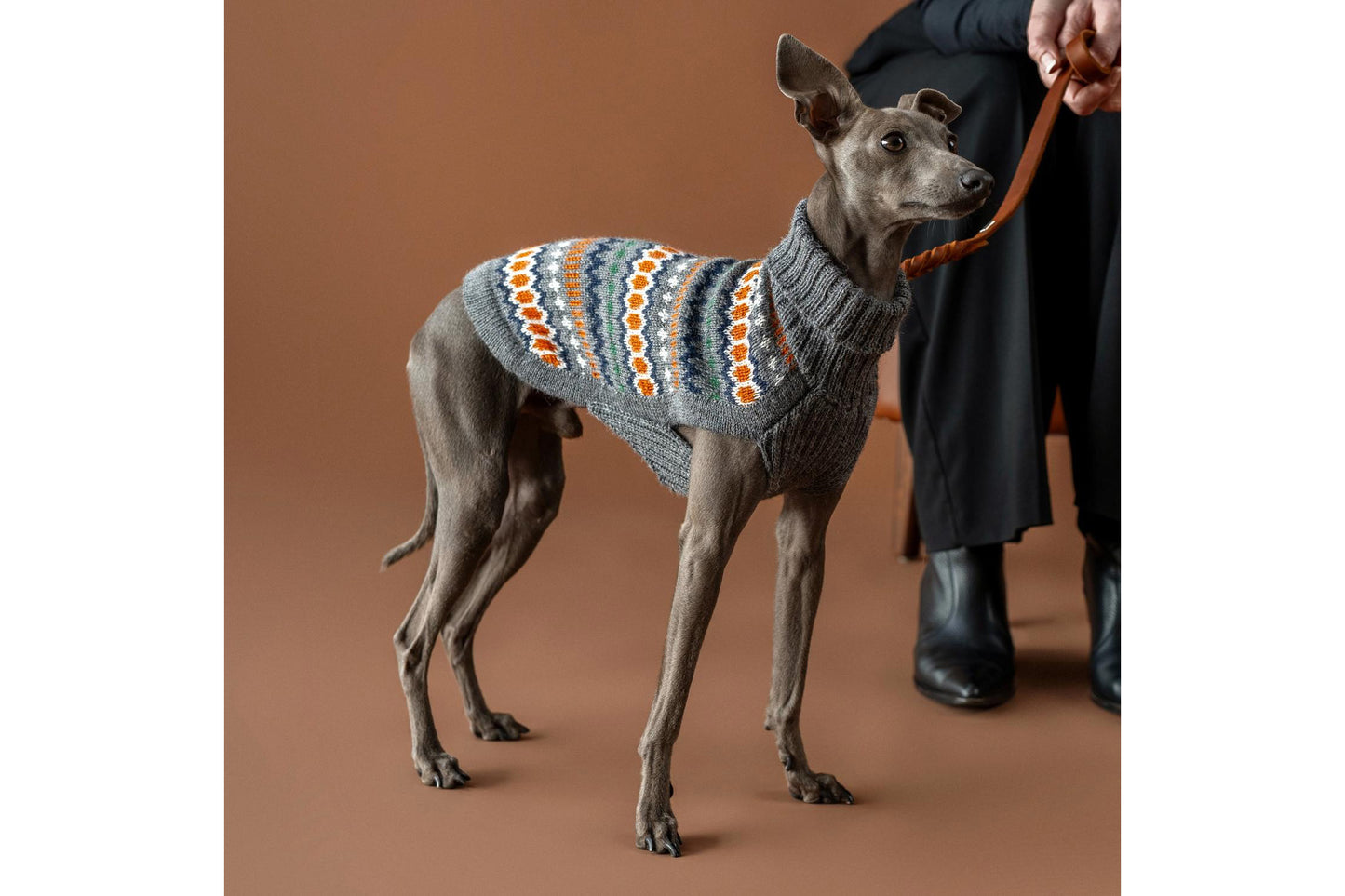 Dog Sweater - Grey Hexagon Alpaca Dog Sweater