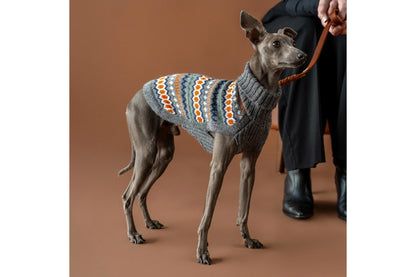 Dog Sweater - Grey Hexagon Alpaca Dog Sweater